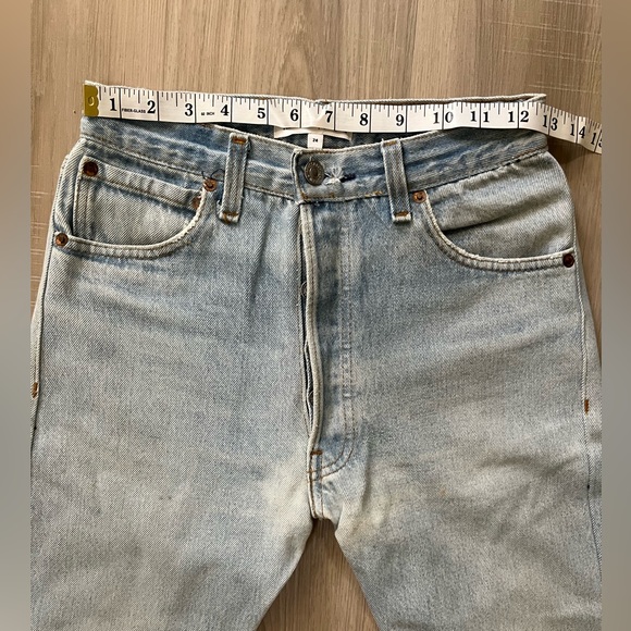 Redone vintage levi’s 501 size 24 high rise straight cropped jeans - Picture 6 of 16